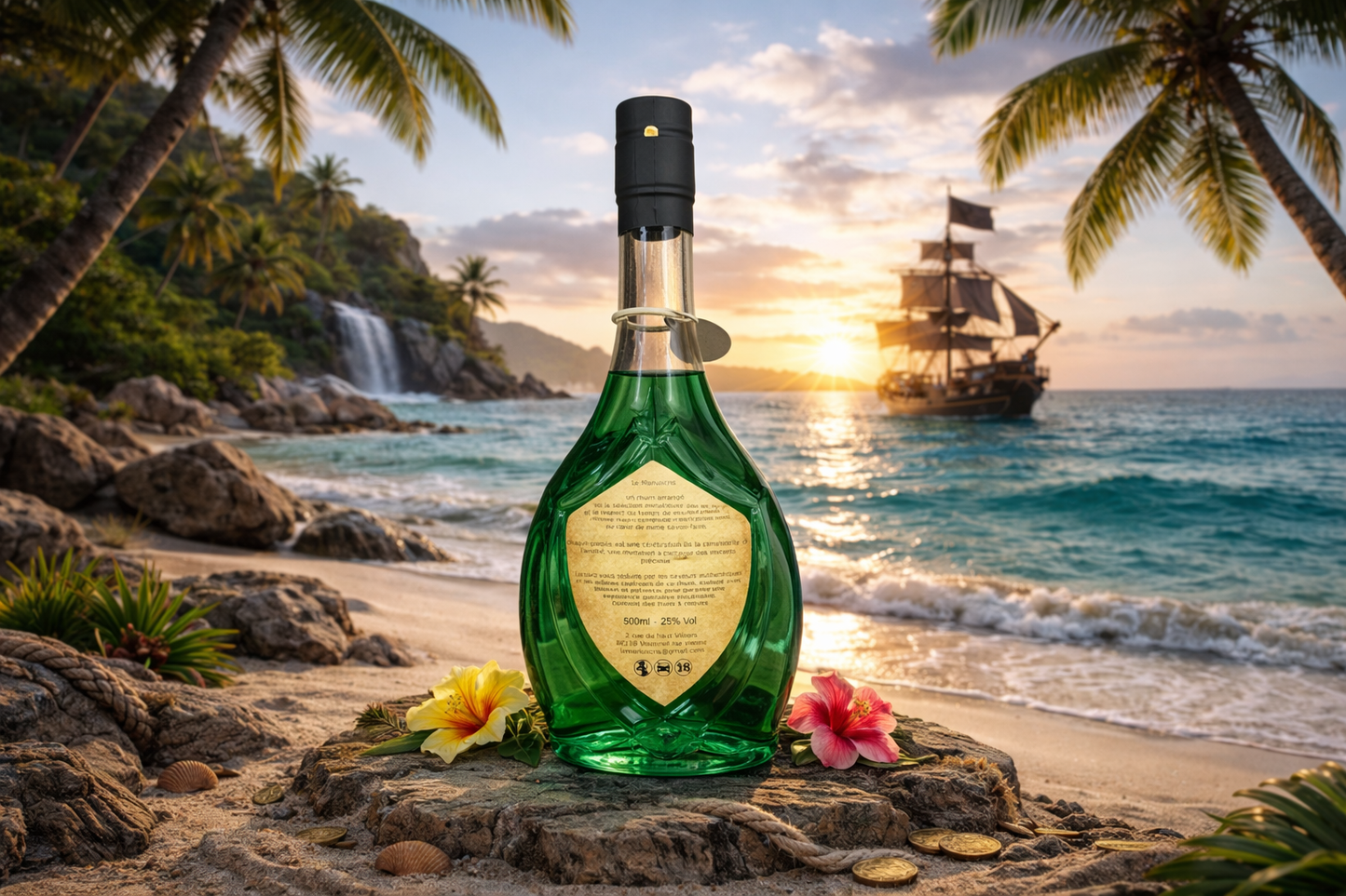 Rhum arrangé artisanal Menthe (500ml, 25% vol)