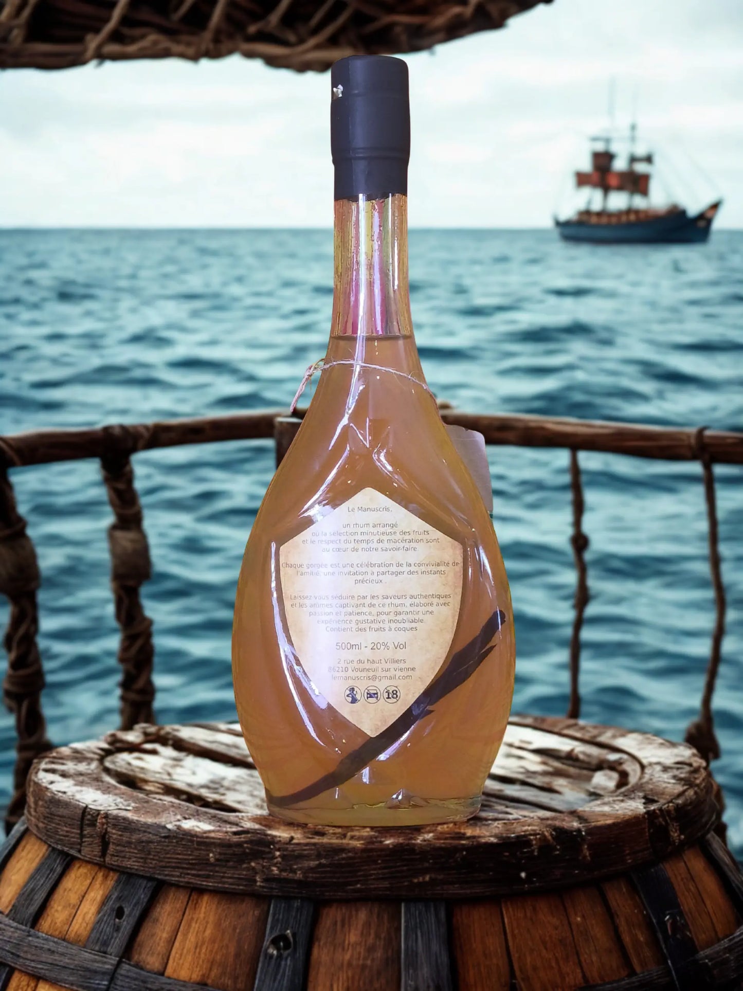 bouteille Le Manuscris – Rhum arrangé artisanal Rhum arrangé Kiwi Vanille - 20% vol