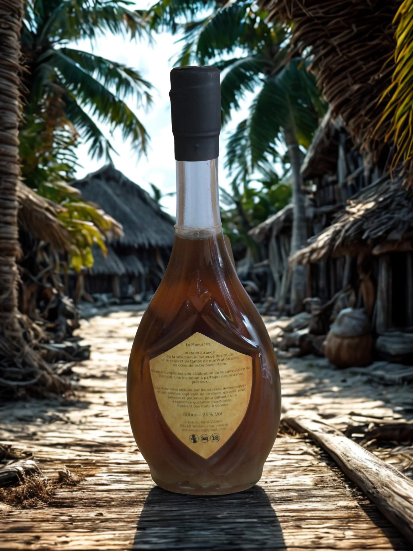 Rhum arrangé Figue Datte Raisin Vanille -Recette artisanale- Le Manuscris-500ml-25% vol