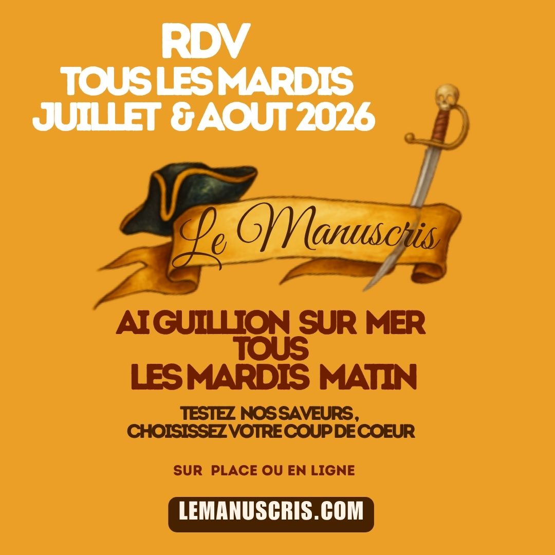 Rhum arrangé artisanal Manuscris – Tous les mardis matin à Aiguillion‑sur‑Mer (Juillet & Août 2026)