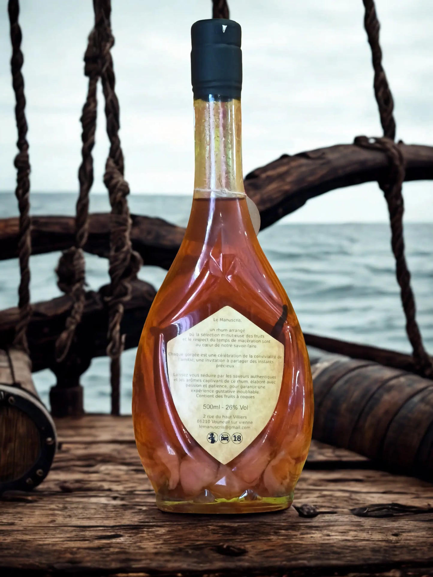 bouteille Le Manuscris – Rhum arrangé artisanal Fruit du Dragon, Litchi & Vanille - 500ml - 25% vol