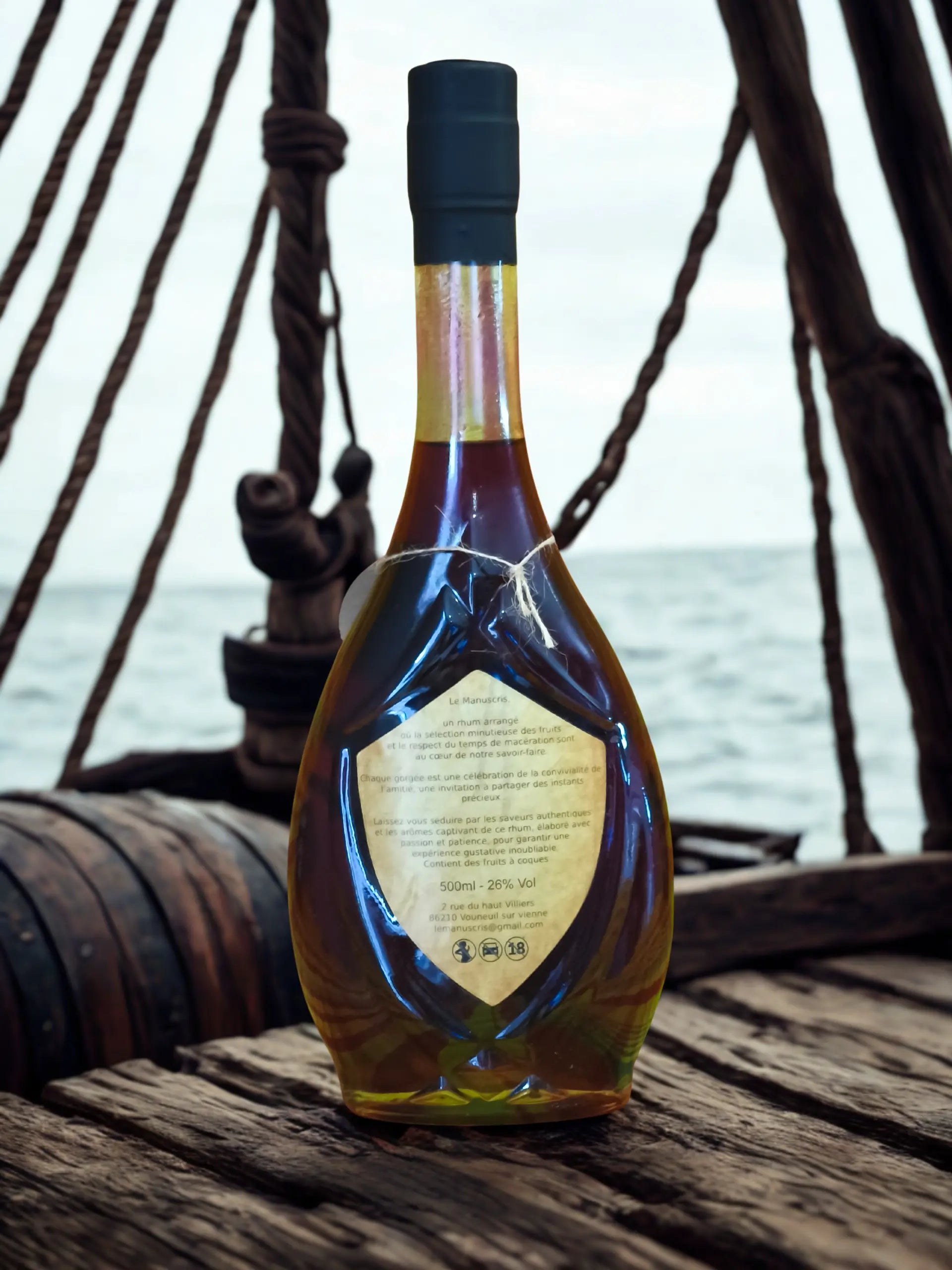 bouteille Le Manuscris – Rhum arrangé artisanal Fève de Cacao Vanillé - 500ml - 25% vol.