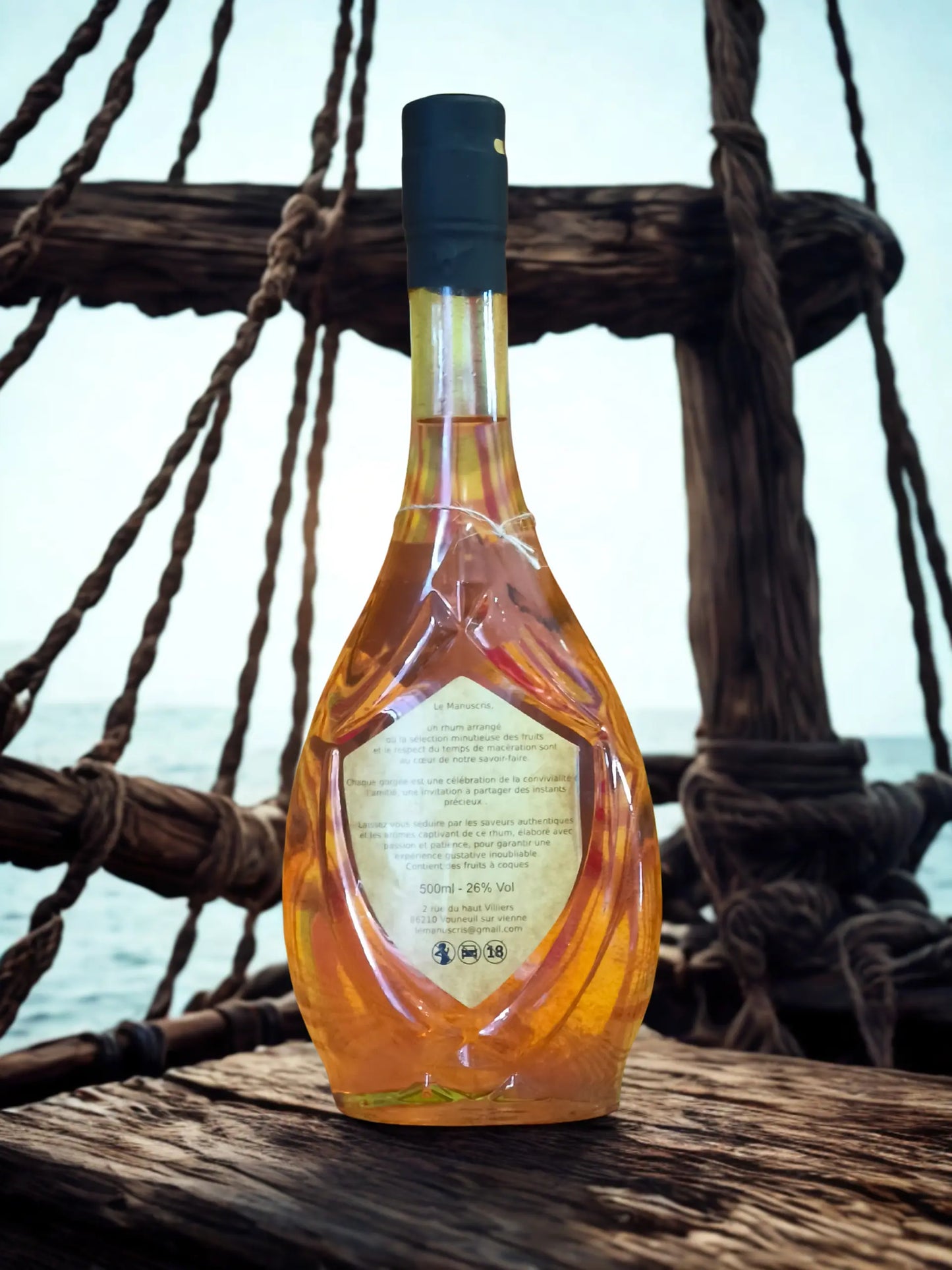 bouteille Le Manuscris – Rhum arrangé artisanal  Rose Citron Vert - 500ml - 25% vol