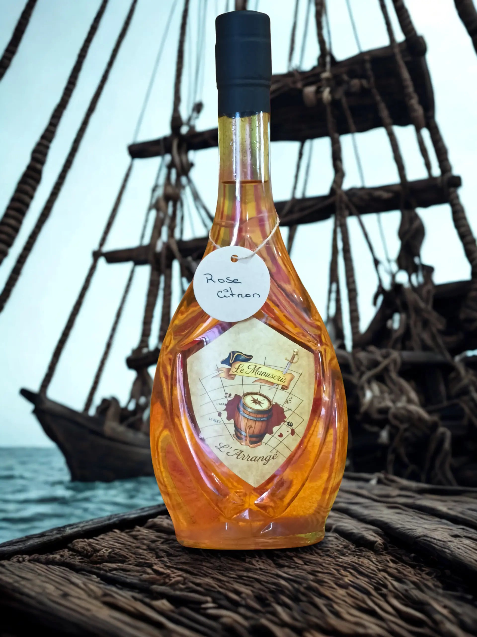 bouteille Le Manuscris – Rhum arrangé artisanal  Rose Citron Vert - 500ml - 25% vol