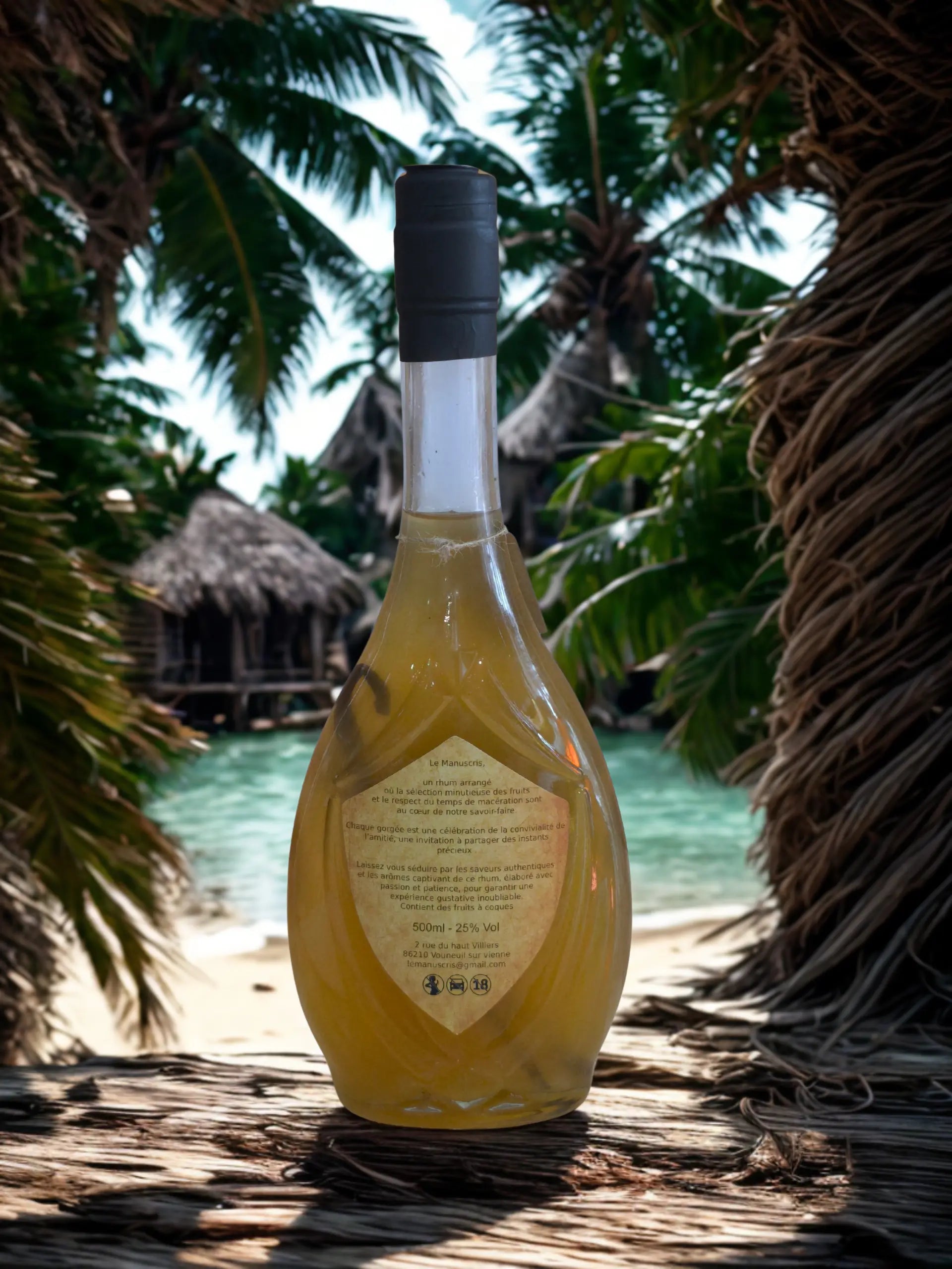 Rhum arrangé Orange Citron Vert Vanille Cannelle -Recette Artisanale- Le Manuscris- 500ml- 25% vol