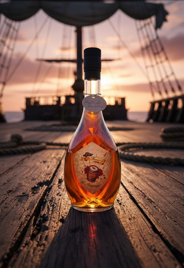 bouteille Rhum arrangé Abricot Vanille -Recette artisanale- Le Manuscris-500ml- 25% vol