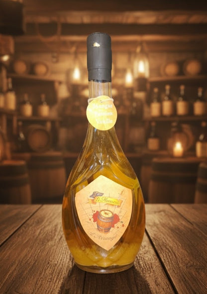 bouteille Rhum arrangé Mangue Passion Vanille- Recette artisanale- Le Manuscris-50cl - 25% vol