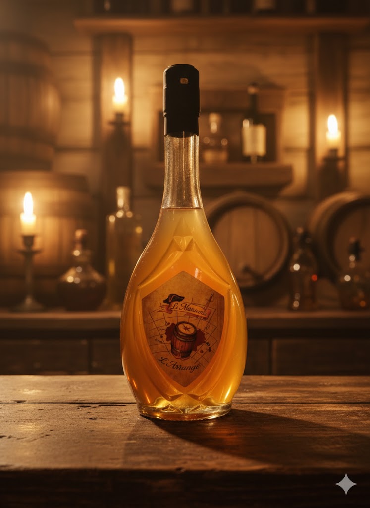 Bouteille Rhum arrangé artisanal pomme châtaigne  Le  Manuscris 50cl 25%Vol