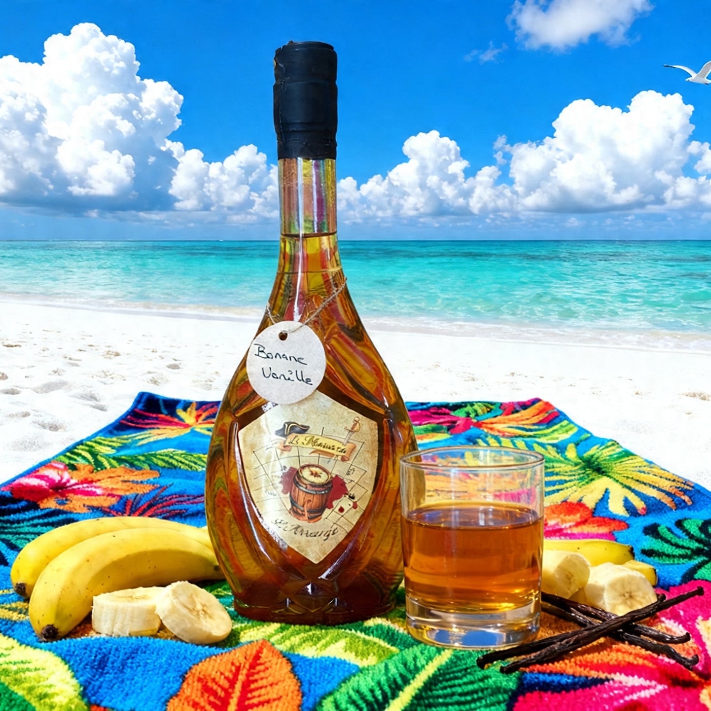 Rhum arrangé artisanal Banane Vanille (500ml, 25% vol)